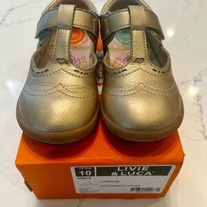 Livie & Luca Champagne Dress Shoes for Kids
